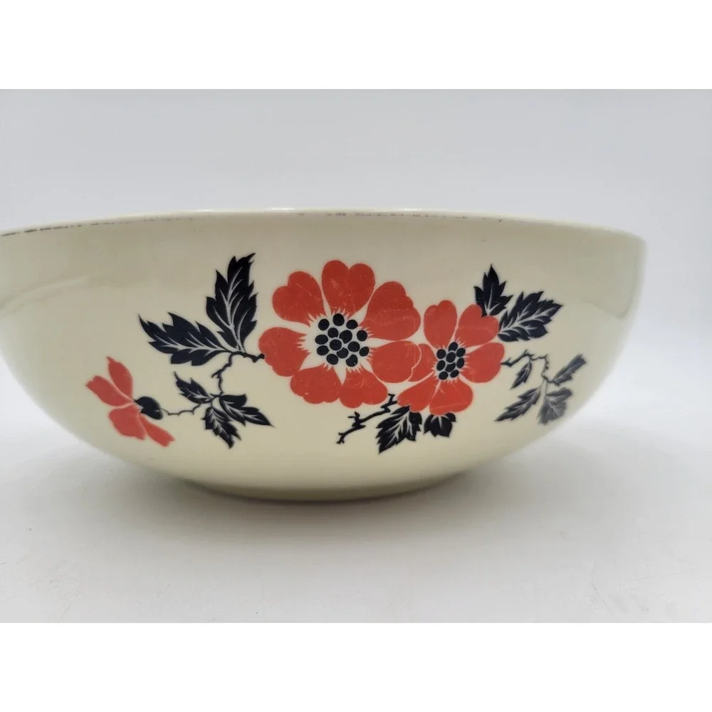 Vintage Hall's Superior Quality‎ Kitchenware Red Poppy Vegetable Serving Bowl